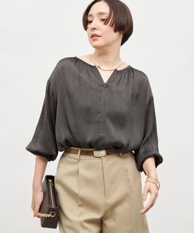 WEB限定 SPECIAL SALE！］楊柳サテン2WAYギャザーブラウス（5-0035-5