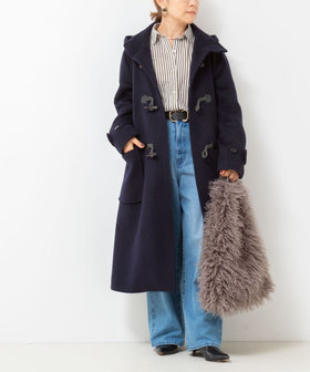 サイズ2 マーティーアンドサンズ 柿乃葉 ヘリンボーン ダッフルコート ネイビー サイズ2 マーティーアンドサンズ 柿乃葉 ヘリンボーン ダッフルコート