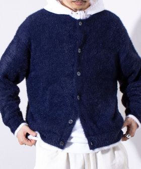 GLOSTER/グロスター】モヘヤライクシャギー クルーカーディガン