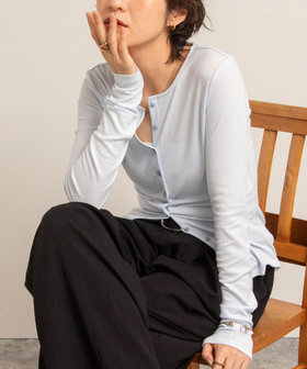 (取寄) メイドウェル レディース クルー ネック カーディガン コージー リブ Madewell フラワーモチーフ釦クルーネック透かし編みカーディガン