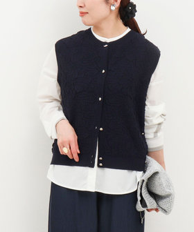 ふくれ編み2WAYベスト