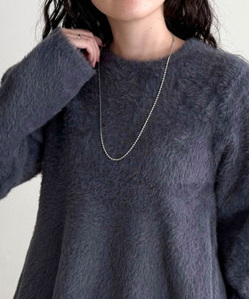 シャギーペプラムニットプルオーバー