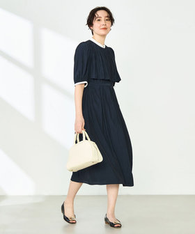 【THEAIRTOWN】spot normal ops ワンピース WEB限定 TIME SALE！］ウォッシャブル割繊ケープ風ワンピース（5