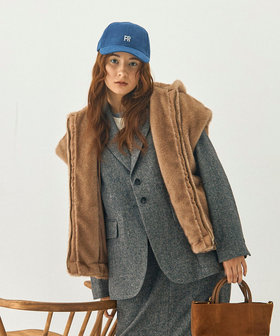 フェイクファーフードベスト