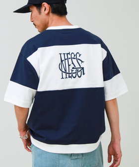 【バックプリントが映える】切り替え GOODNESS オーバーストライプ Tシャツ