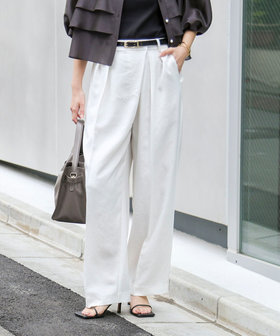 ウォッシャブルラップ風ワイドパンツ