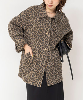 【WEB限定】ウォッシャブルレオパードジャケット