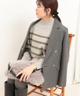 ウォッシャブルワイドネックプルオーバーニット