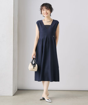 ノーリーズ　グレー ノースリーブ ニットロングワンピース WEB限定 TIME SALE！］《手洗い可能》2WAYノースリーブニット