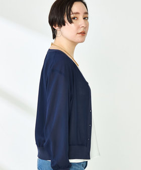 手洗い可能》シフォンVネックカーディガン（5-0035-2-02-010