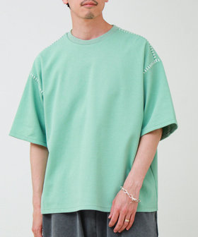 ［WEB限定 SPECIAL SALE！］【セットアップ対応】カルゼラダーステッチ クルーネックTシャツ