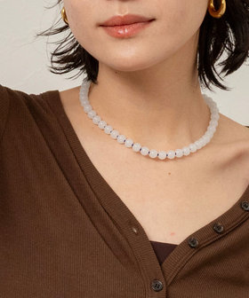 【MAQWEL/マクウェル】ツートンビーズネックレス