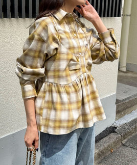 オンブレーチェックシャツブルゾン（5-0021-5-21-201）｜fredy