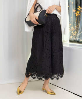 クロップドワイドレースパンツ