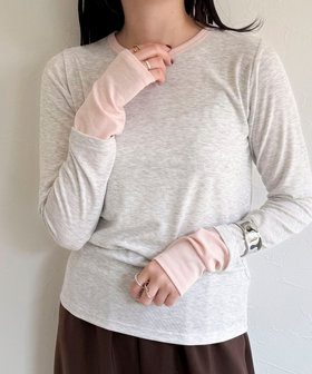 【6色展開/インナーにも使える！】シアーリブレイヤードロンTシャツ