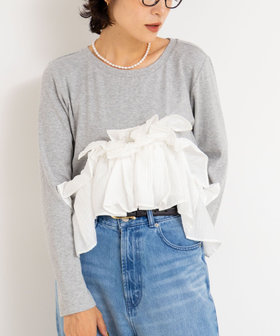 WEB＆一部店舗限定色あり】3WAYリブフリルロンT（5-0037-5-03-001