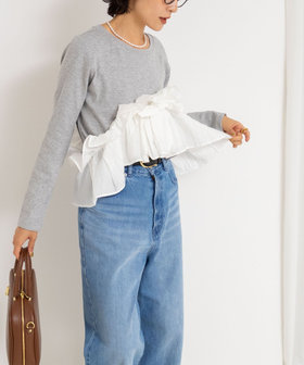 WEB＆一部店舗限定色あり】3WAYリブフリルロンT（5-0037-5-03-001