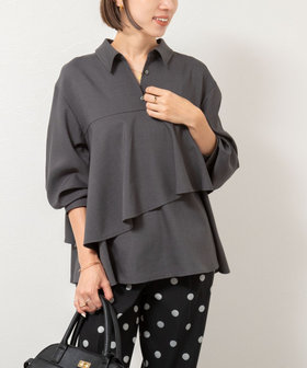 ［WEB限定 SPECIAL PRICE！］【一部WEB限定色アイテム】ウォッシャブルフリルプルオーバーブラウス