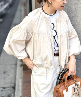 ウォッシャブル撥水ポケッタブルボリュームブルゾン