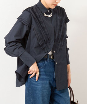 【MARILYN MOON/マリリーンムーン】Vタックフリルブラウス