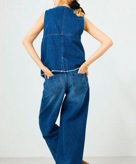 RM denim】Vネックデニムベスト（5-0038-5-01-002）｜Rie Miller/RM