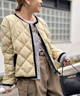 【TAION×LIMONTA】別注ベロアパイピングショートダウン