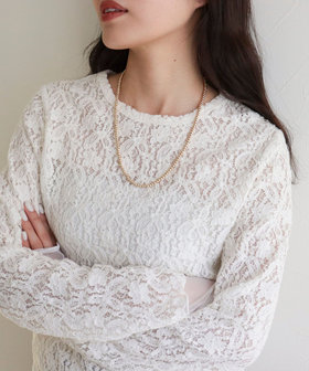 メタルビーズミドルネックレス