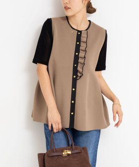 NOLLEY'S ノーリーズ フリル付きペプラムベスト 追加】《手洗い可能》フリル付きペプラムベスト（5-0035-5-02