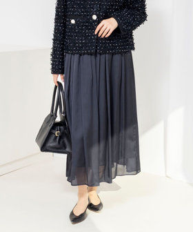 ウォッシャブルサテン楊柳ギャザースカート