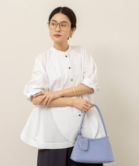 【MAQWEL/マクウェル】ウォッシャブルバンドカラーラグランシャツ