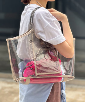 PVCトート＆メッシュ巾着バッグ