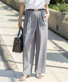 ウォッシャブルラップ風ワイドパンツ