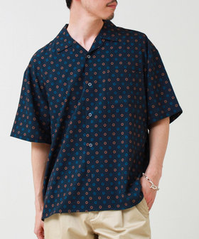 【選べる6柄】オールオーバーパターン 半袖オープンカラーシャツ