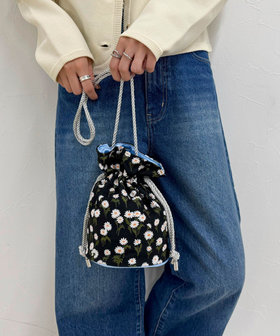 CASSELINI/キャセリーニ】ジャガード巾着バッグ（5-0502-5-32-101