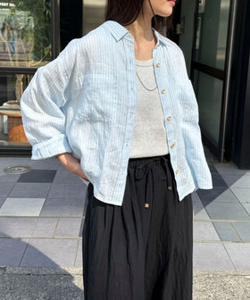 トップス 29 WEB限定 GW SPECIAL PRICE】LINEN100 クロップドシャツ（6-0021-3-21