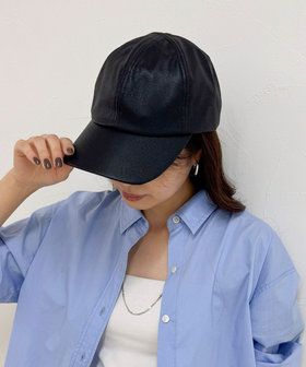 フェイクレザーキャップ