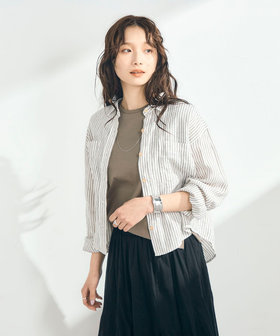 LINEN100 クロップドシャツ