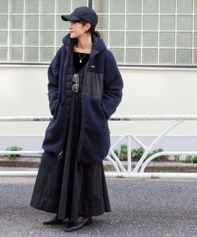 ◇【WEB限定】【TAION/タイオン】別注ボア×ダウンフードコート