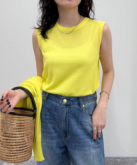 Deuxieme Classe　リネン　ノースリーブニット　プルオーバー NOLLEY'S｜《アンサンブル対応》《手洗い可能》フレンチリネン