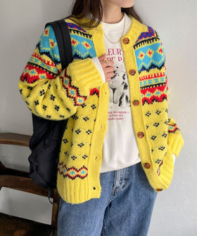 GREEN BUTTER/グリーンバター】Bohemian nordic Cardigan（4