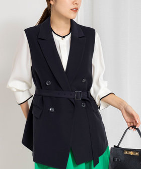 《セットアップ対応》ウォッシャブルダブルクロスジレ