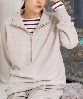 《手洗い可能》ハーフZIPプルオーバー