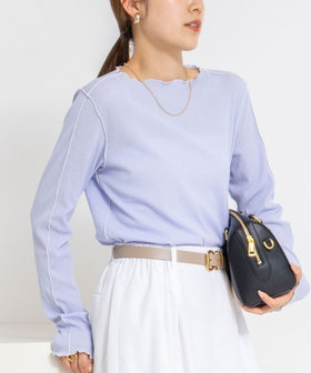 ウォッシャブルドライテレコメロー配色プルオーバー