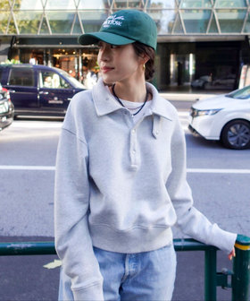 【MAQWEL/マクウェル】ウォッシャブルスタンドネックスウェット