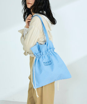 アウトポケットストライプロゴトートバッグ