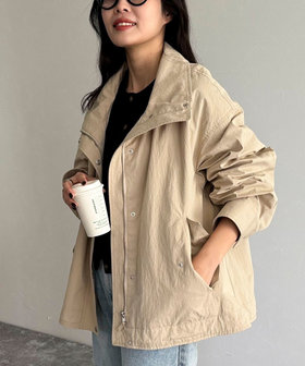 URGE：】千鳥柄 パーカー風 コート ブルゾン ジャケット
