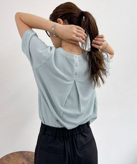 素材感ブラウスカットソー