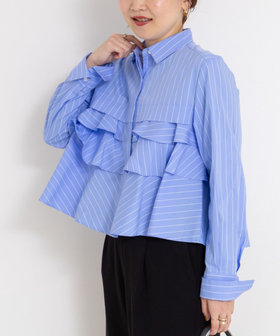 【MARILYN MOON/マリリーンムーン】layered raffle blouse