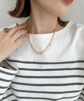 ボールチェーンアシメアジャストネックレス