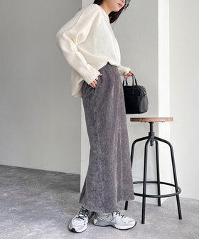 WEB限定 SPECIAL PRICE！］クラッシュベロアナロースカート（4